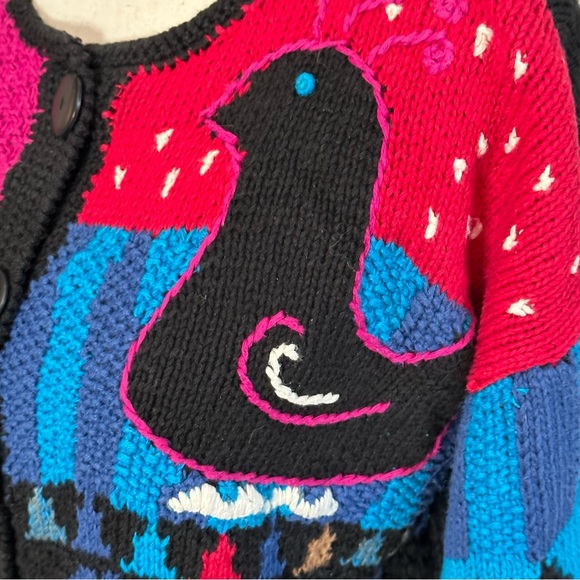 Segrets Sun Prints Sweater L Tribal Animals Vintage - Picture 4 of 11